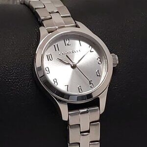 Caravelle Ladies Quartz Watch By Bulova Silvertone White Dial 24mm